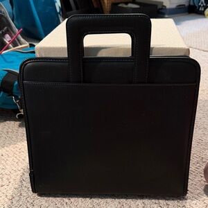 Black Men’s Leather Briefcase Tote - Classic Carry